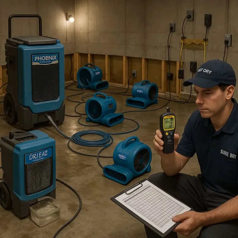 Structural Drying and Dehumidification process in Warren, ME